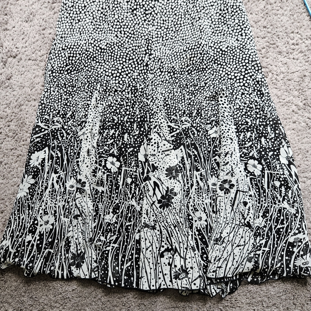 Coldwater Creek Black and White Floral Midi Skirt - Picture 2 of 8